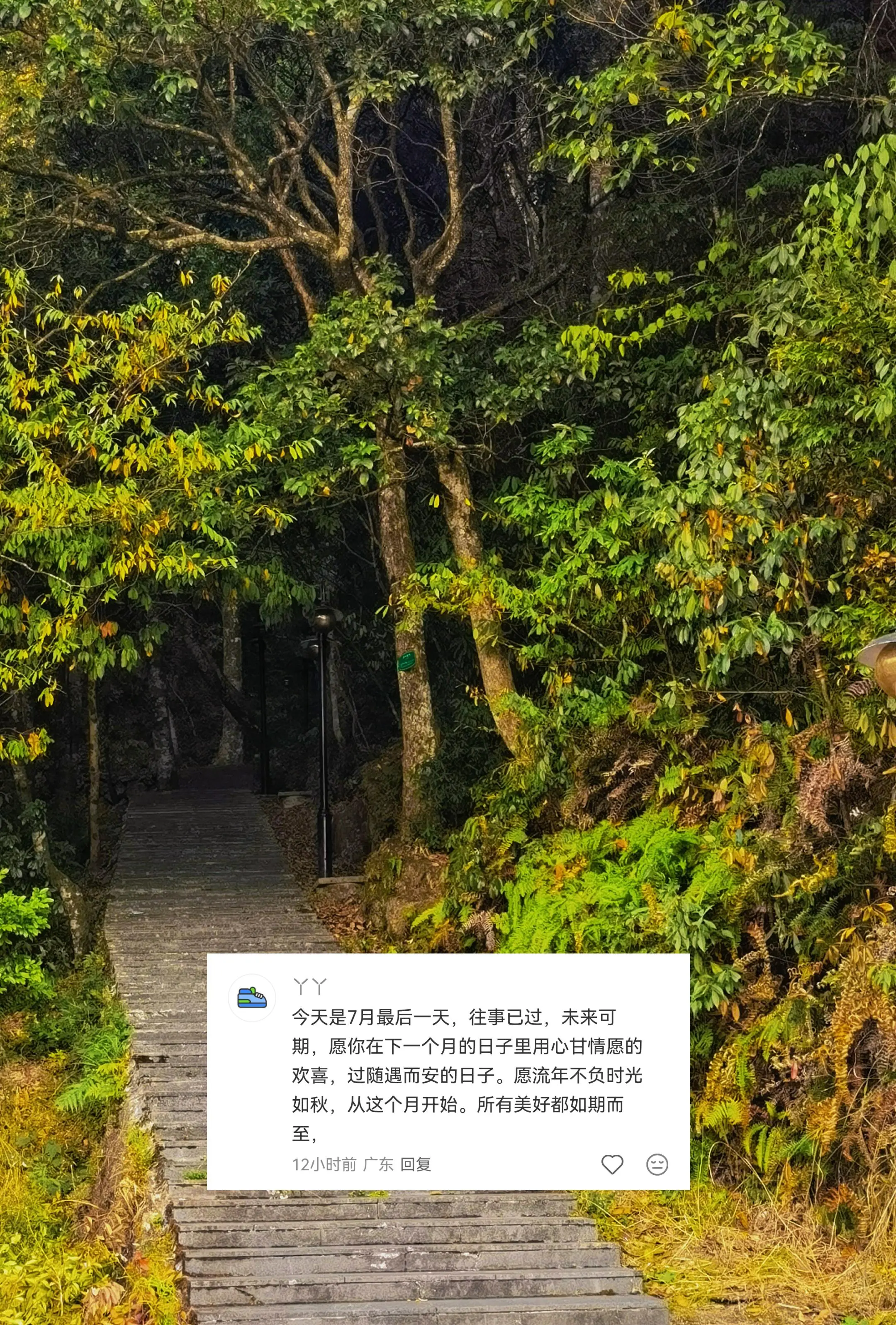 放下本月疲惫，心怀欢喜迎接接下来的时光。