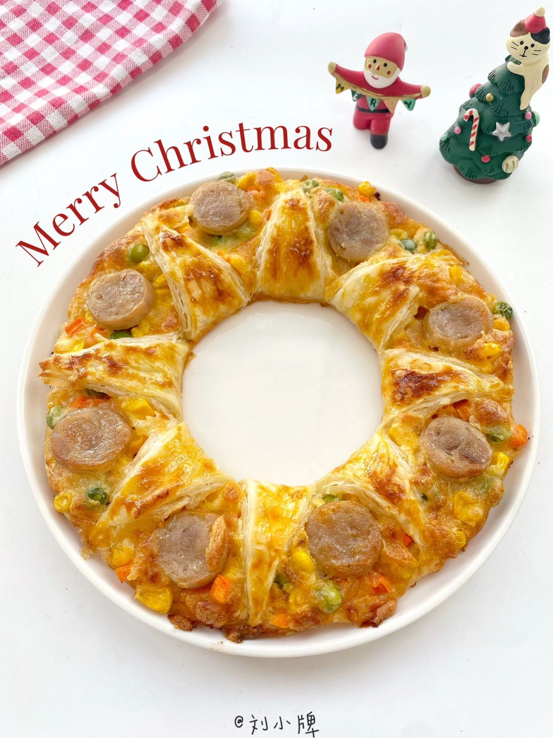 🎄圣诞花环披萨🍕氛围感拉满～免揉面