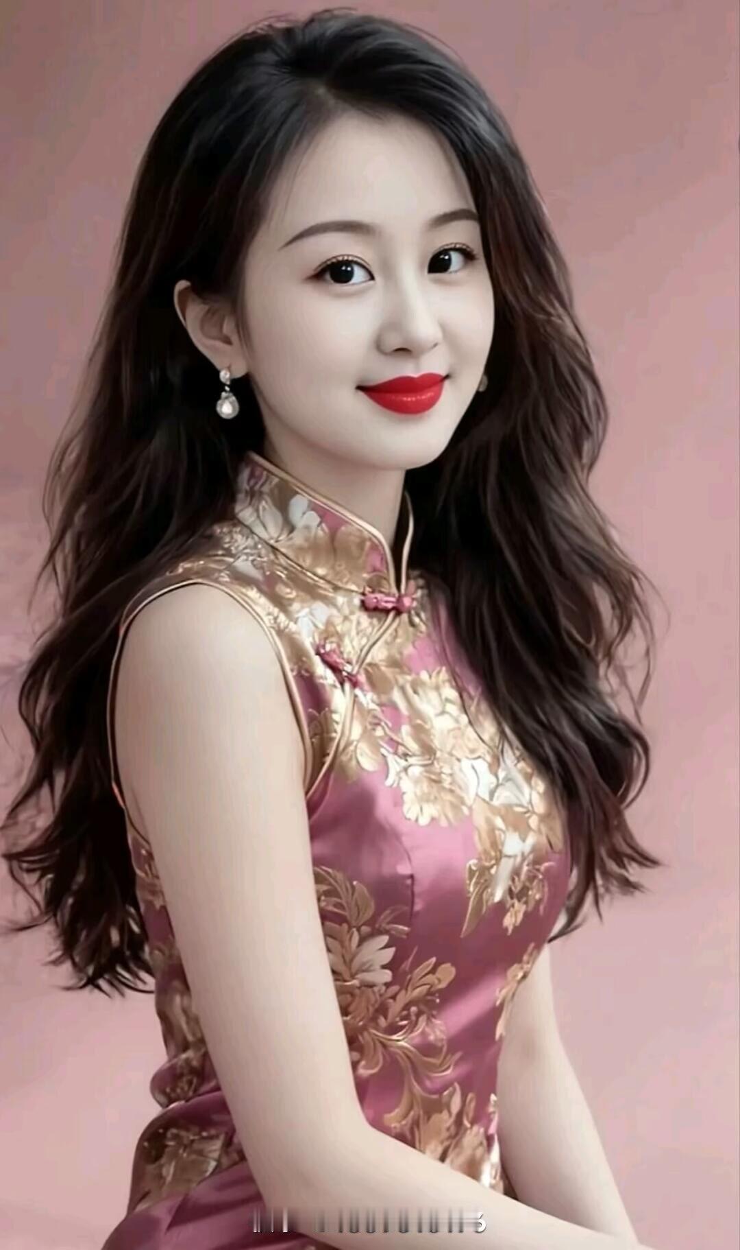 优雅旗袍，东方韵味，红唇惊艳！