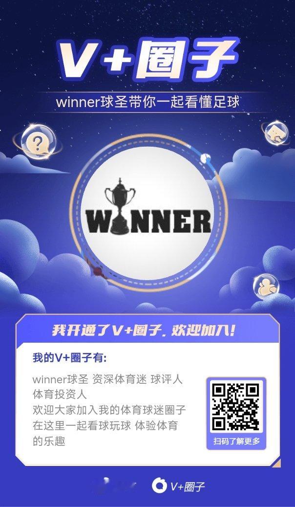 足球今日运动分享生活 欢迎加入winner的人圈子 之后的V+会员所有权益和内容