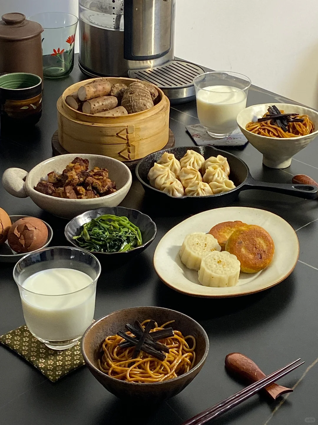 早餐食谱📜桂花糕 生煎包 卤排骨 葱油面🥢