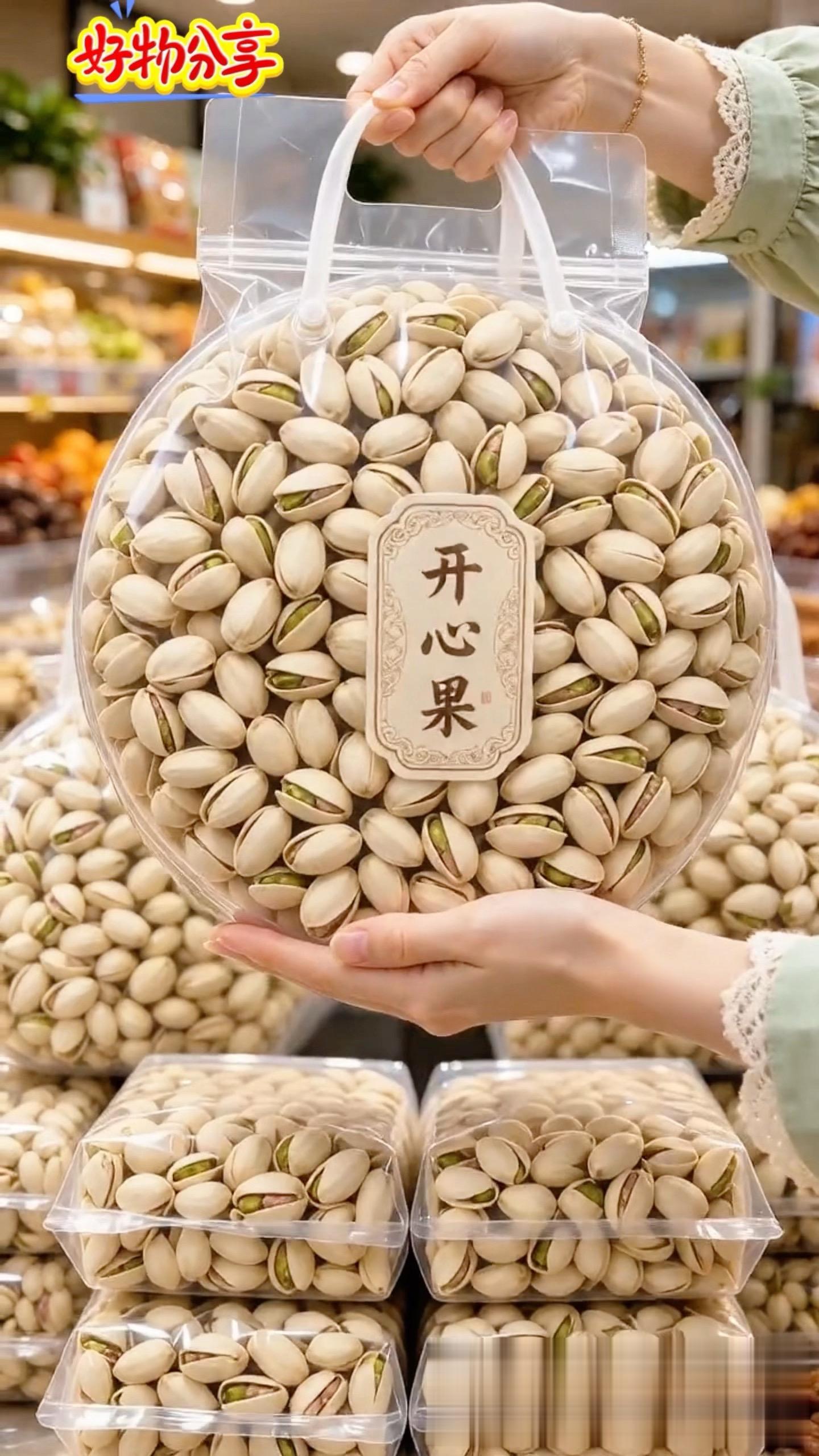 家人们赶紧来抢这个开心果的大羊毛啊！它是原色无漂白的特大颗粒，还是自然...