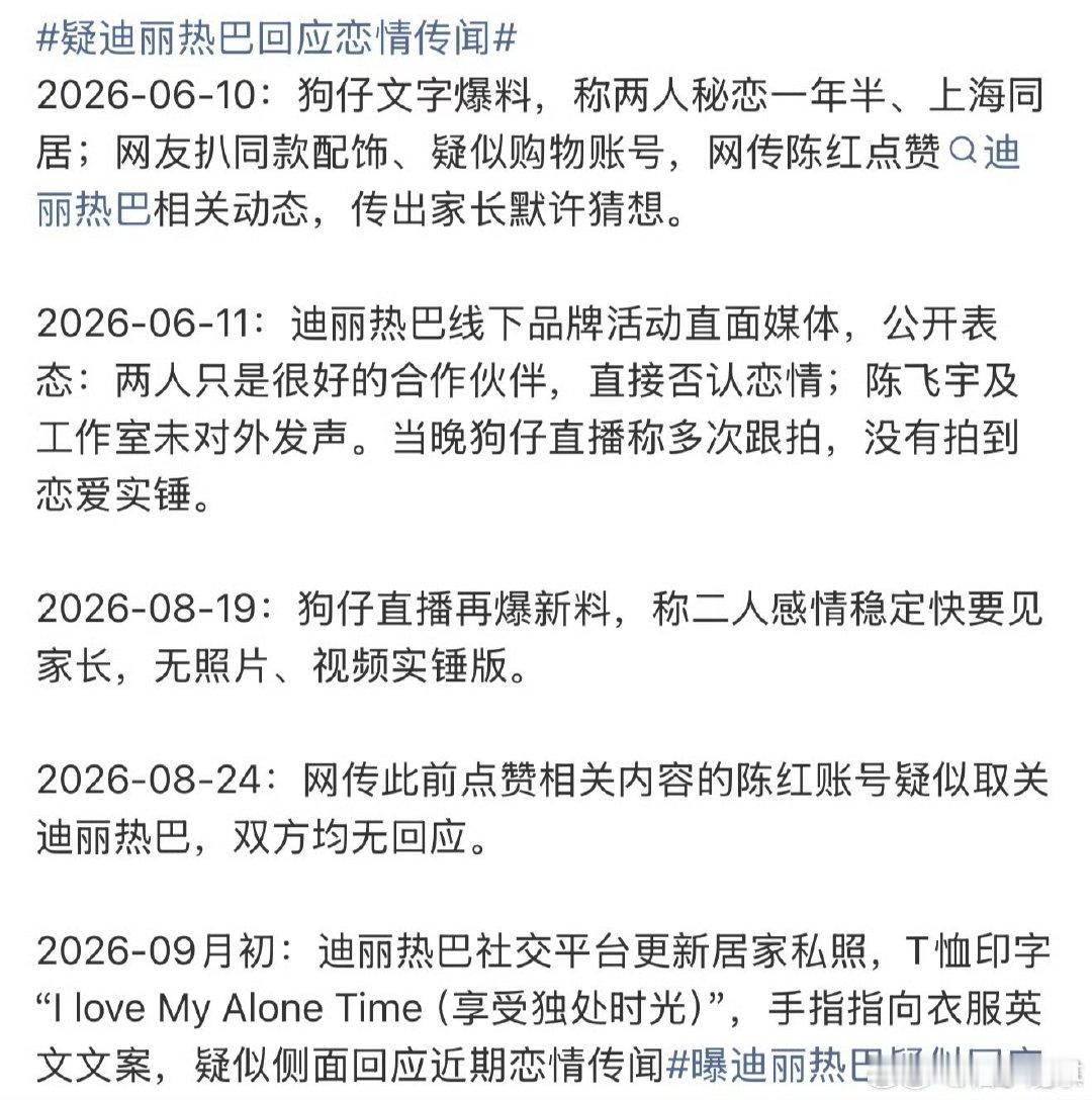 迪丽热巴绯闻时间线迪丽热巴恋情传闻时间线 迪丽热巴恋情传闻时间线，来看看疑迪丽热