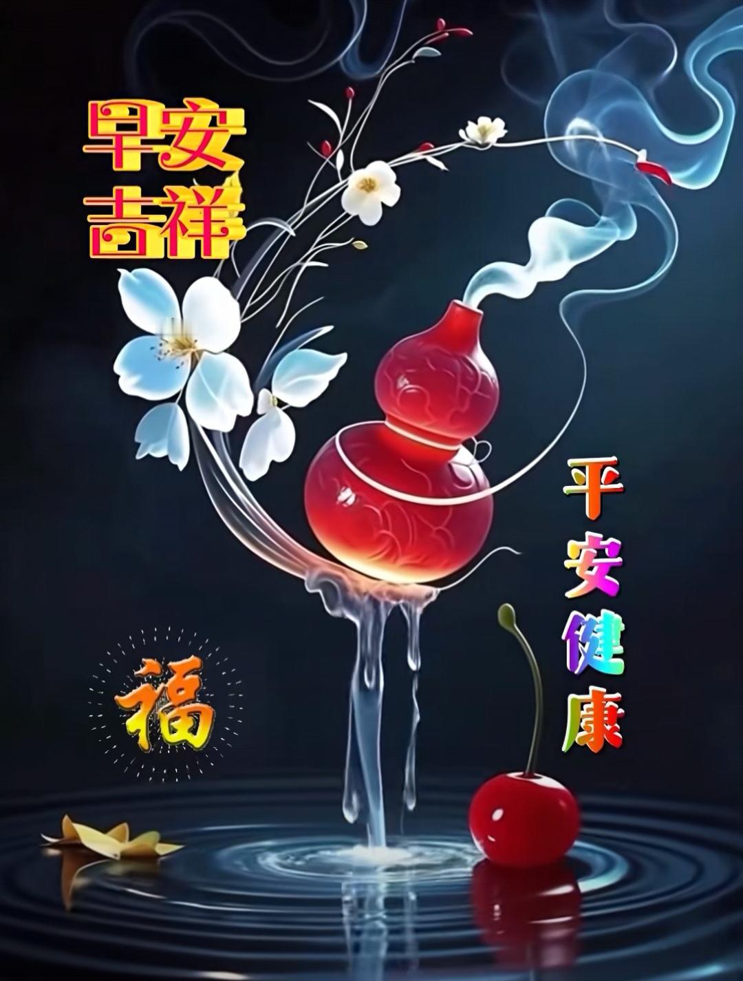 美麗而清新的晨早，
我們在不同的地方，
相互牽掛關心祝福，
祈願我們彼此健康、