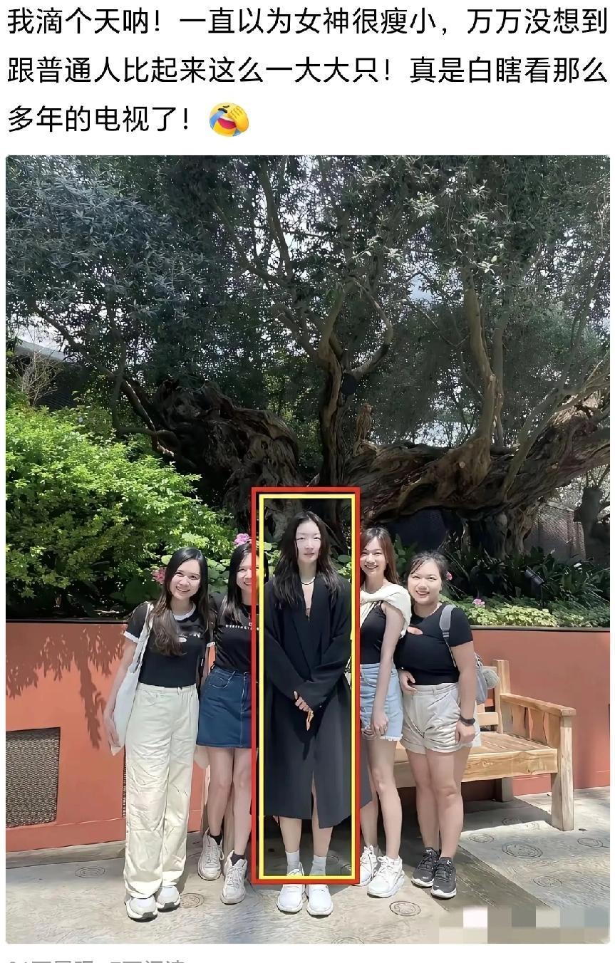 不得不说，女神现实中跟电视里不太一样，电视里看起来小小只，没想到现实中这么大大只