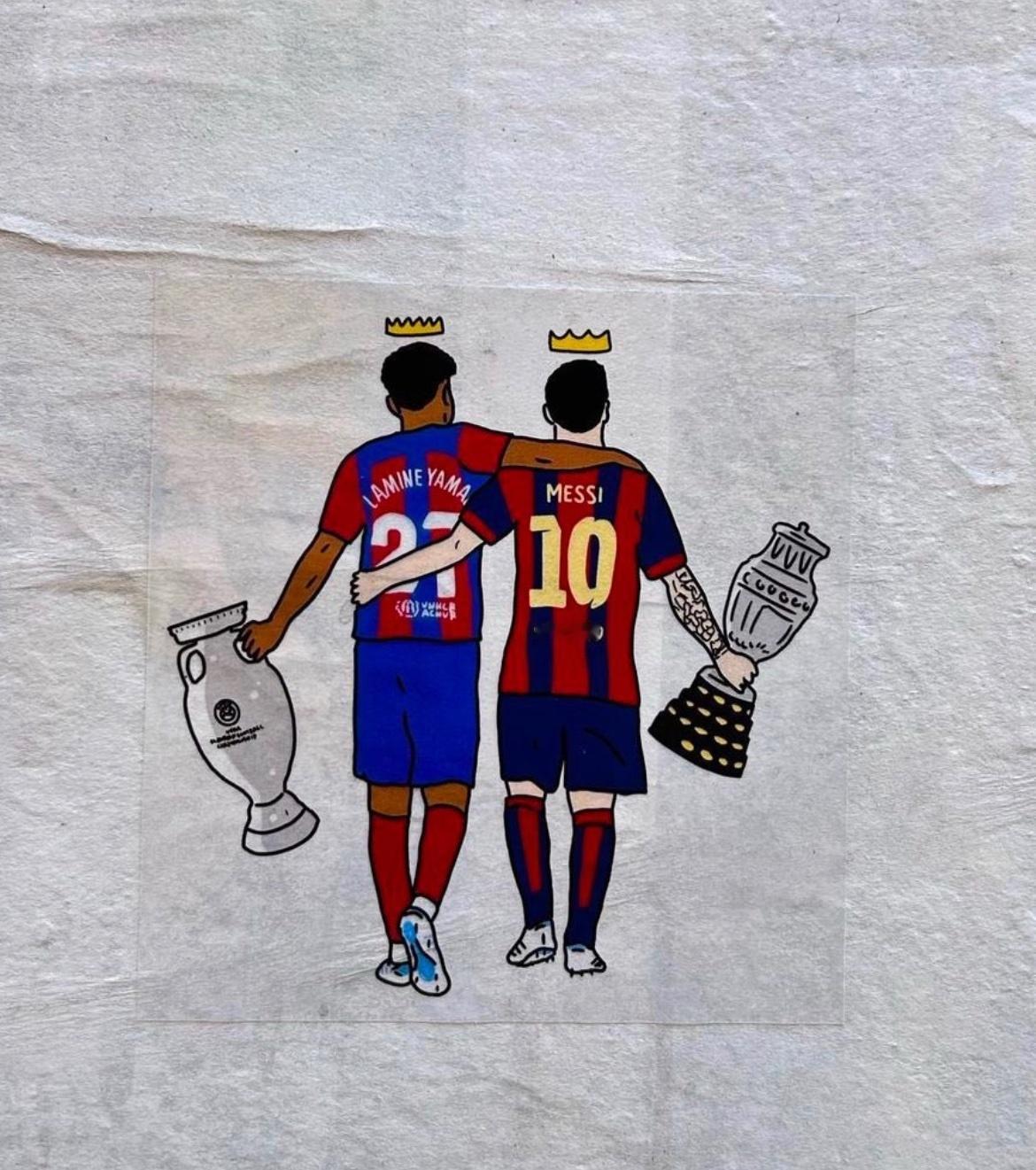 亚马尔的社媒上发了这么一张图，挺有意思～   