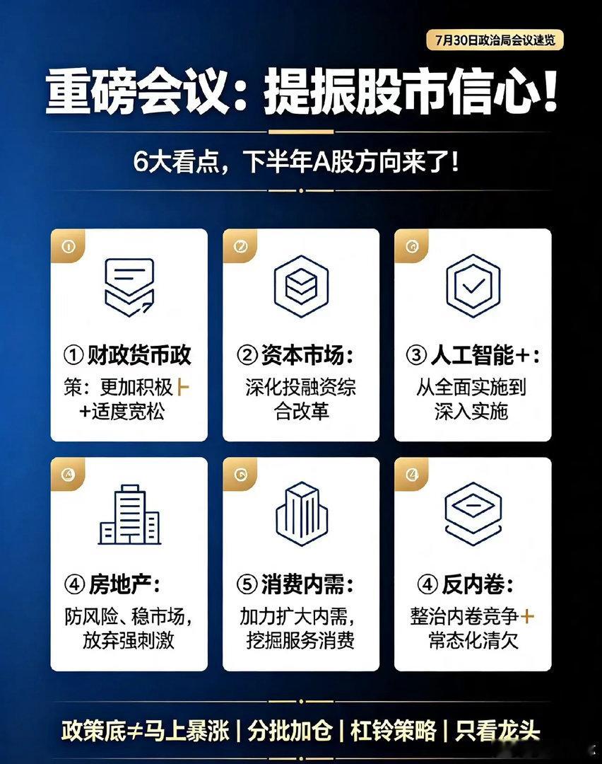 重磅会议：提振股市信心！6大看点，下半年A股方向来了！重磅会议选择盘中发布，信号