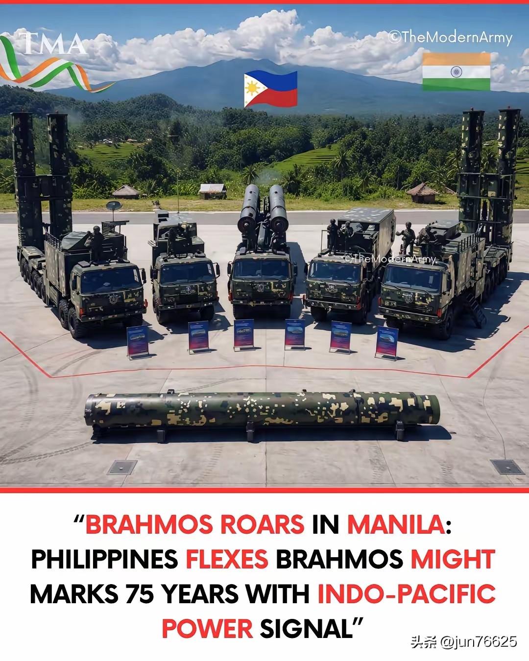 菲律宾长出新獠牙，需要小心防备！
最近菲律宾展示了新列装的布拉莫斯导弹，庆祝菲律