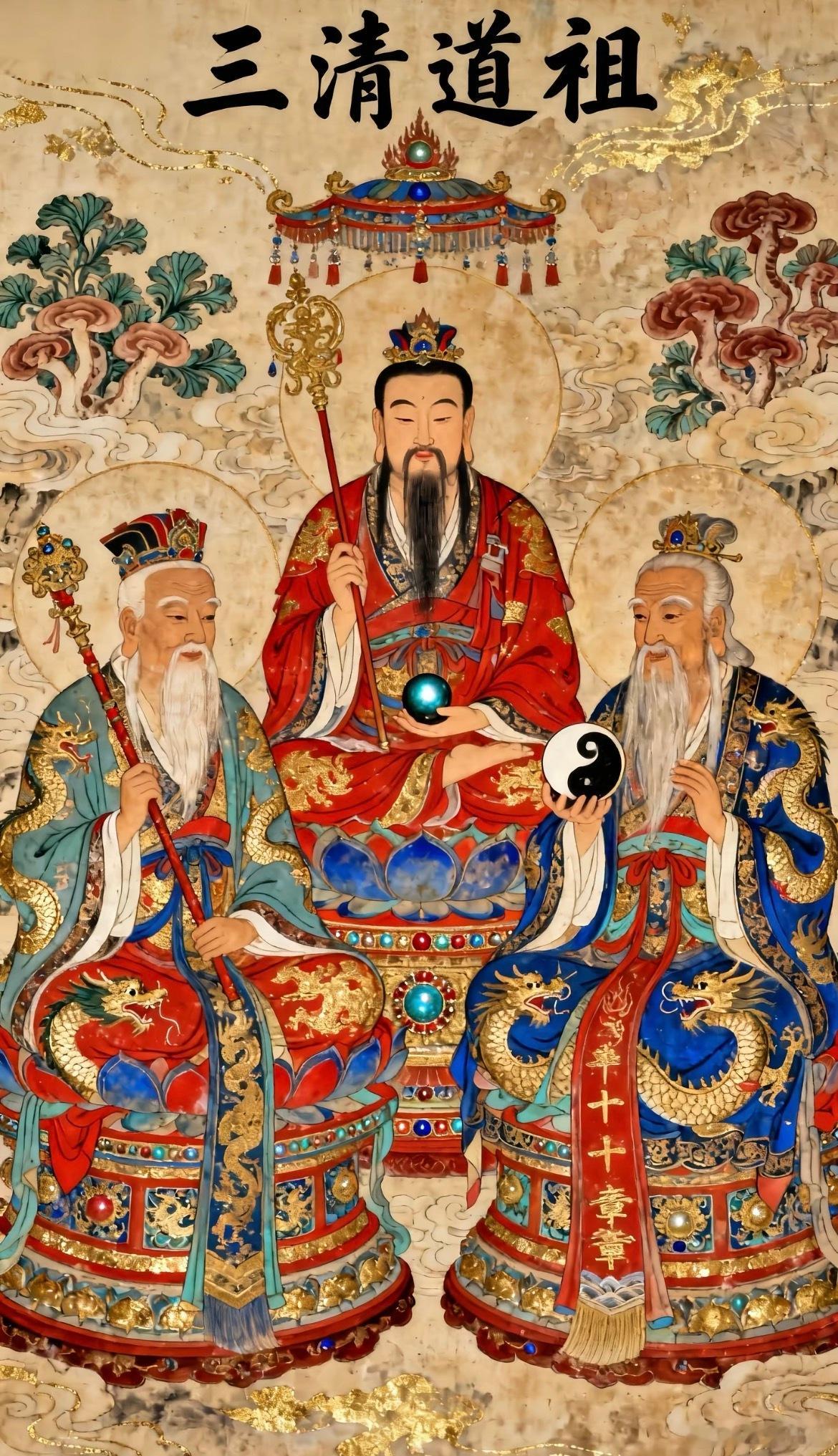 虔诚礼拜三清，接下来你会得到：三清护，福禄固，岁岁富；三清佑，灾星走，长安久；三