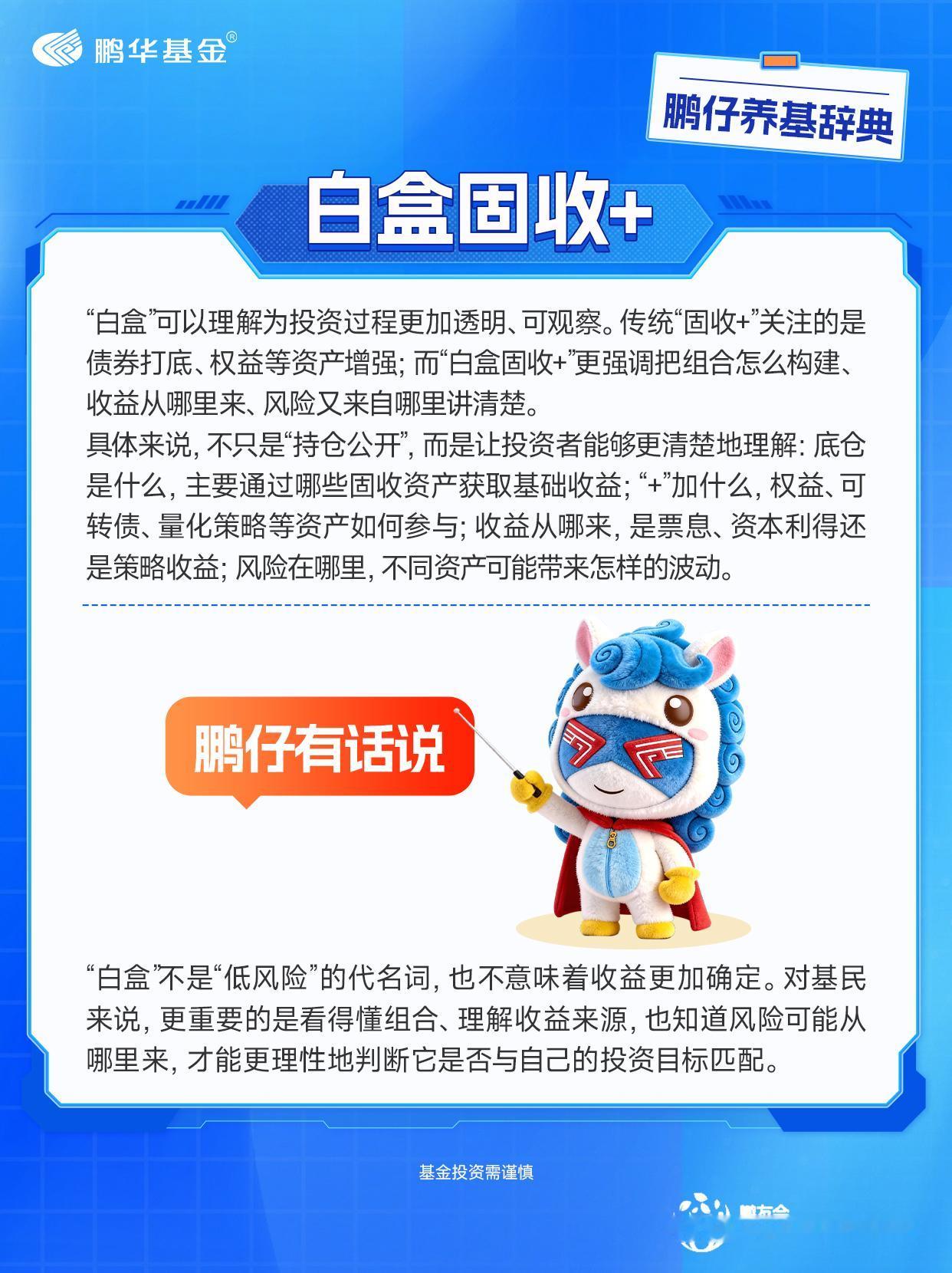 “固收+”鹏友们都不陌生，但最近又出现了一个新说法——“白盒固收+”。同样是做资