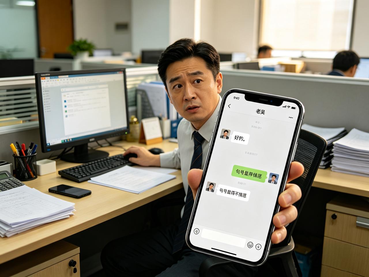 公司出了个新规定：工作群里收到通知，不许回复“收到”，只能回复“好的”。

老吴