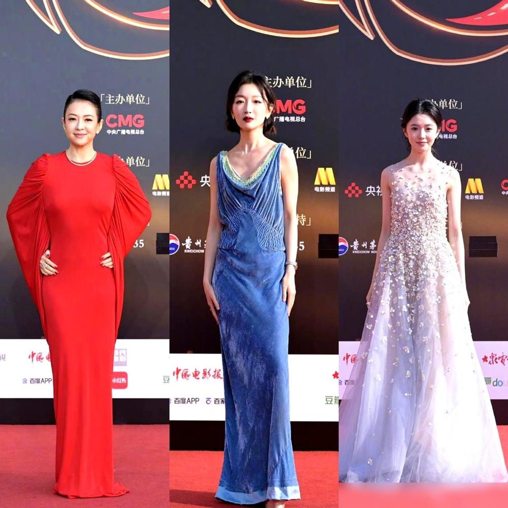 刚过去的CMG中国电影盛典，三代谋女郎同框了。
章子怡拿了年度剧情电影女演员，