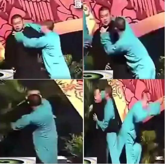2009年，德云社河南商演，快散场时，曹云金突然从背后死死勒住岳云鹏的脖子，将他