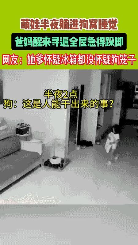 谁能想得到！
半夜起床发现娃不见了，我和孩他爸差点把家拆了都没找到，结果最后在狗