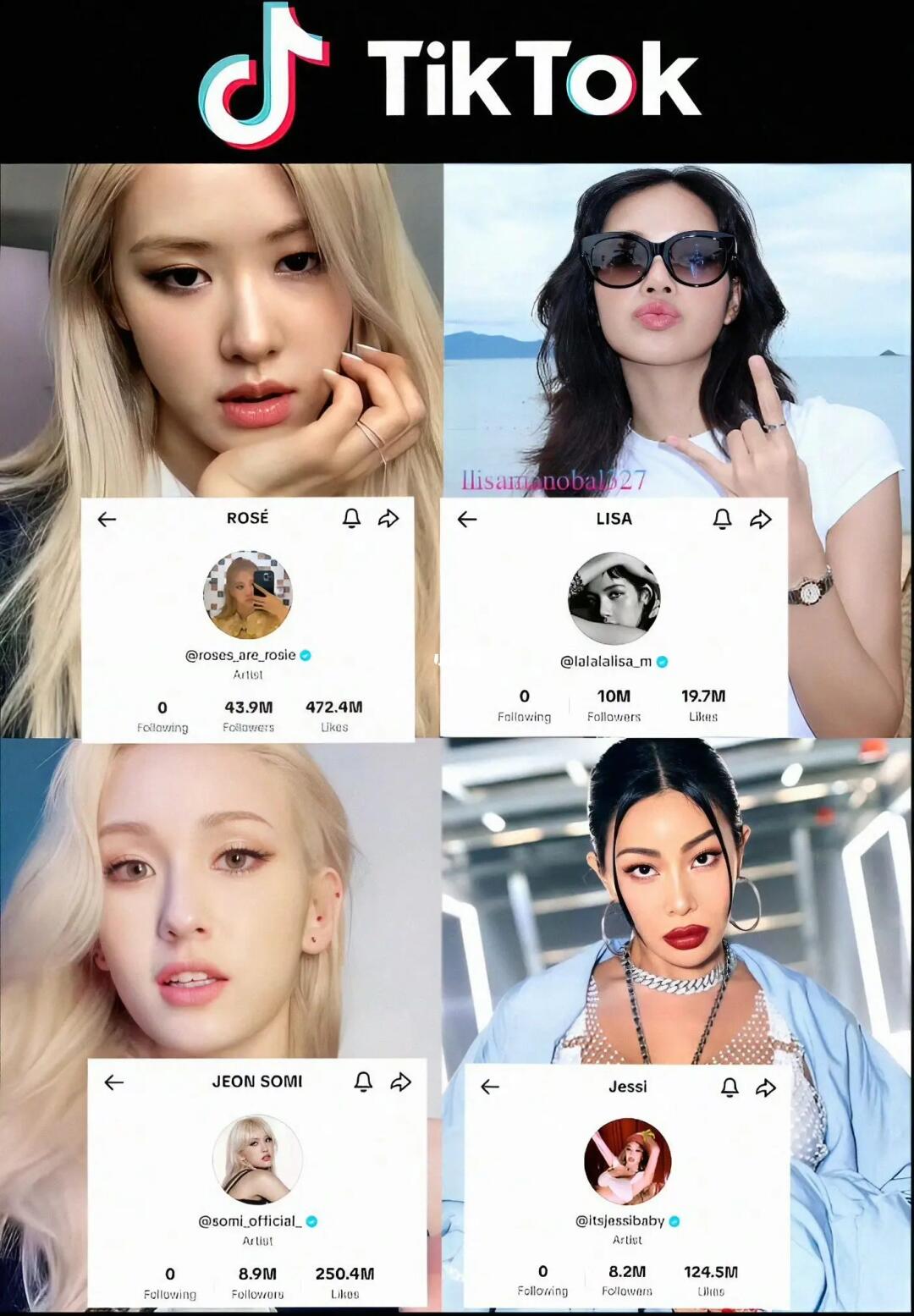 tiktok粉丝数最高的Kpop女爱豆
