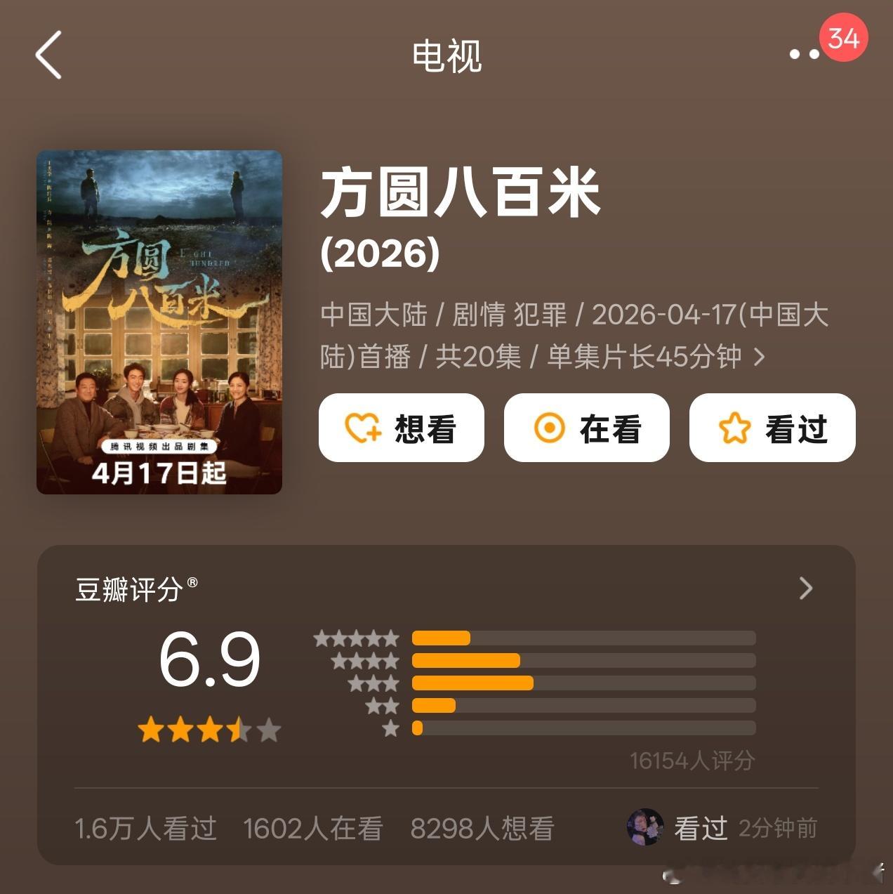 许凯方圆八百米豆瓣开分6.9分，怎么样？ 