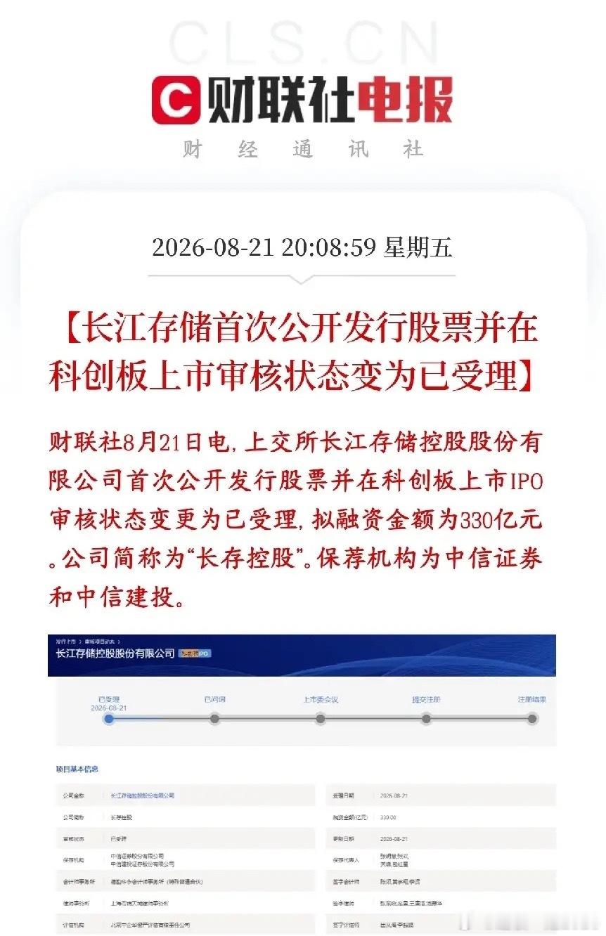 又一个存储巨头要登陆a股了，长江存储IPO正式被受理长江存储（国内做3D NAN
