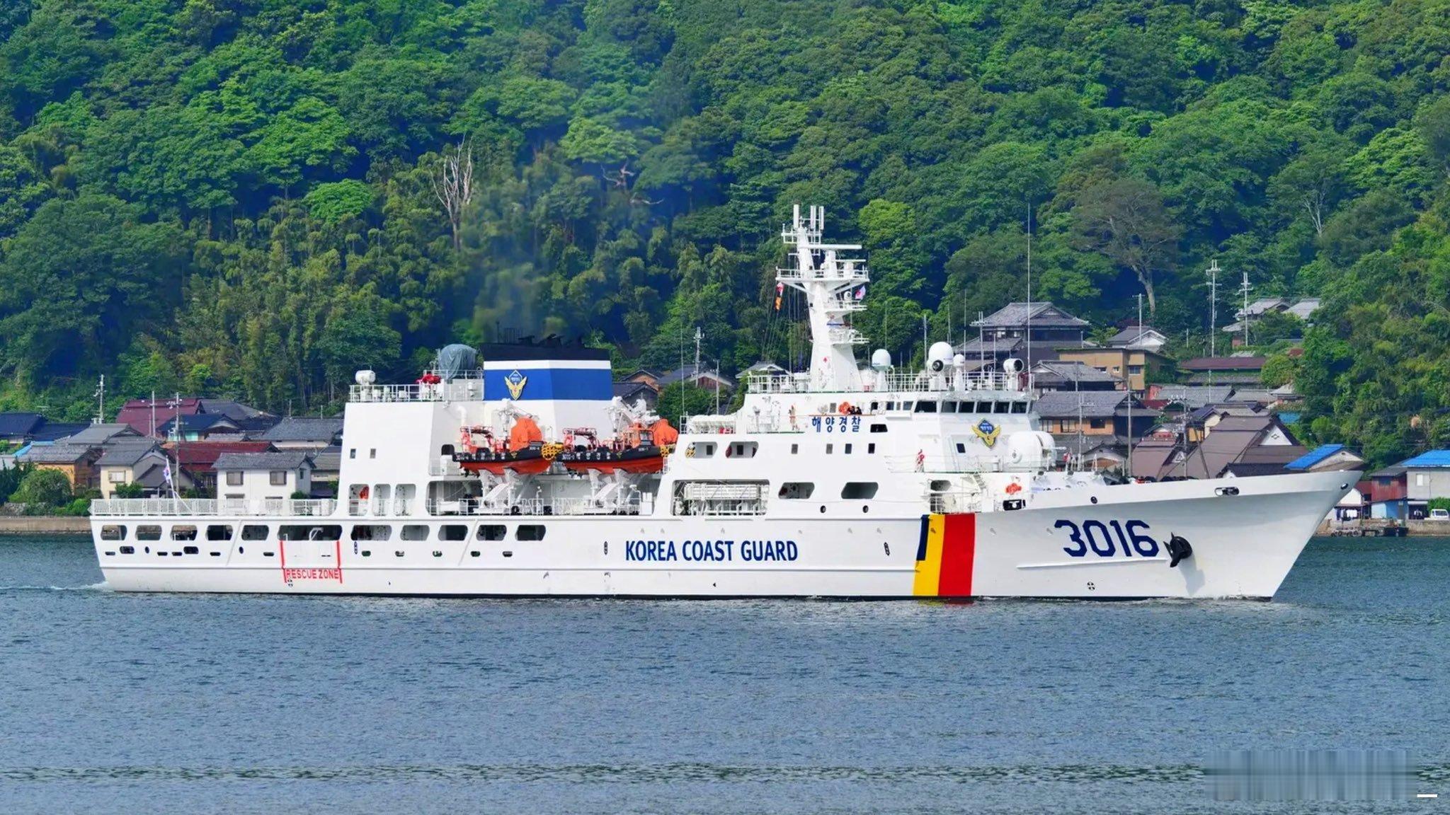 韩国海警3016舰昨天到访日本 ​​​