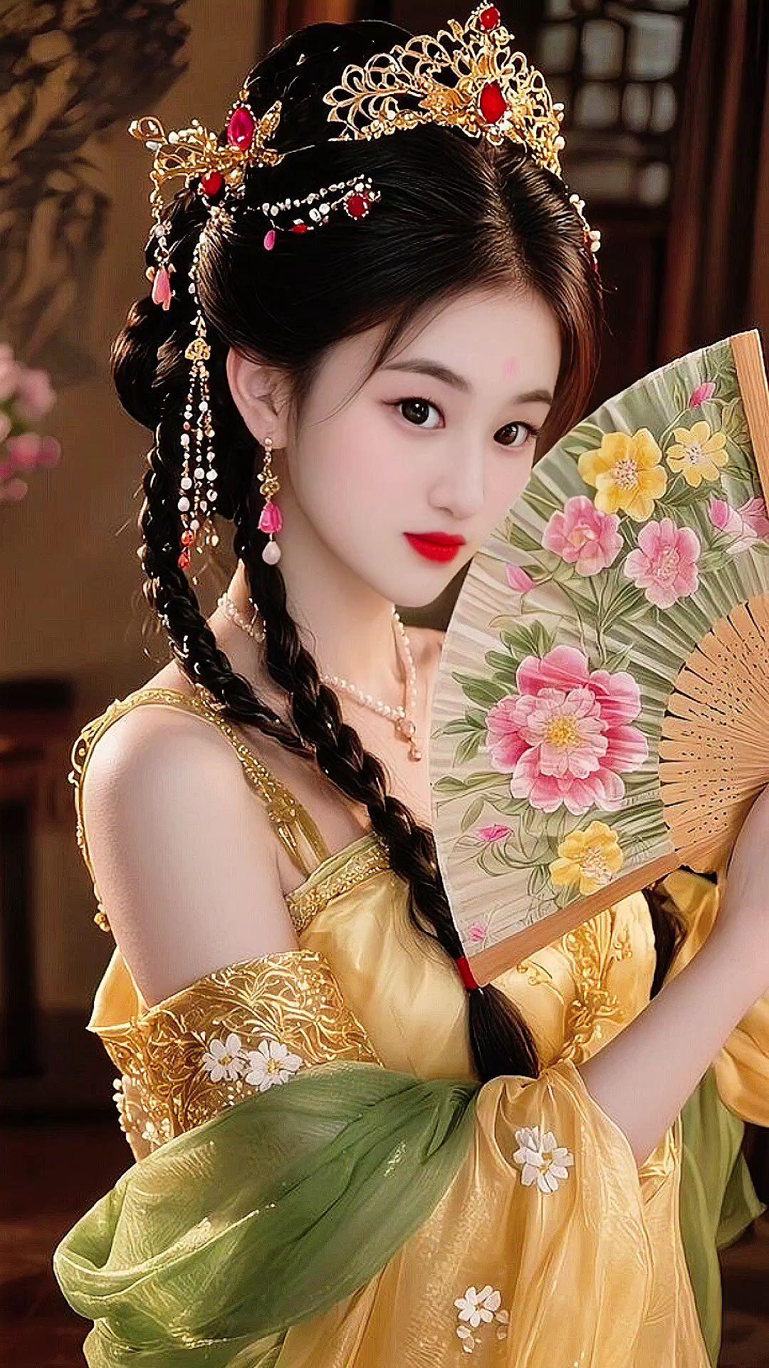 折扇美人 国风的美感 执扇古韵 汉服与扇 惊鸿一瞥扇中美人