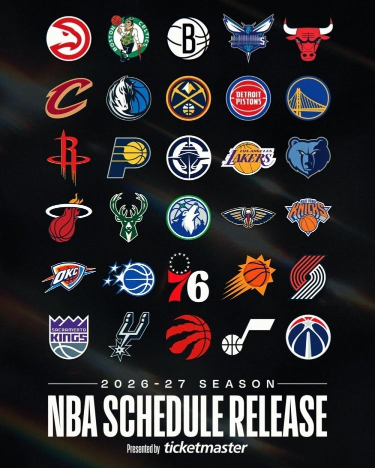 NBA2026-27赛季常规赛完整赛程即将公布！预测骑士赛程先松后紧！nba赛程