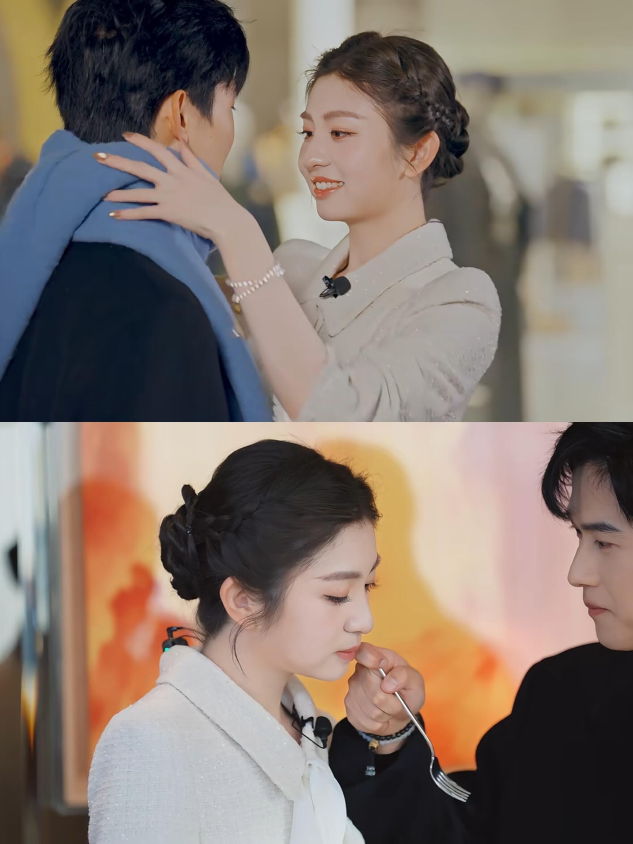 心动的信号  其实蓝的脸型很适合长发大波浪修饰一下 为什么留子时期的大波浪几乎抛