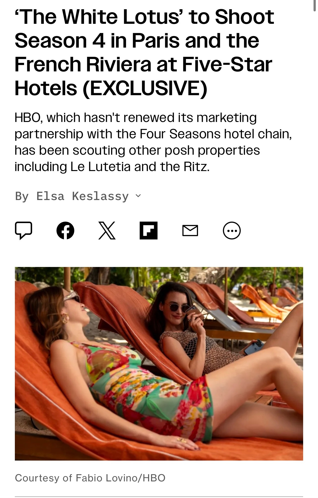 白莲花度假村第四季在法国根据Variety消息，HBO官宣《白莲花度假村》第四季