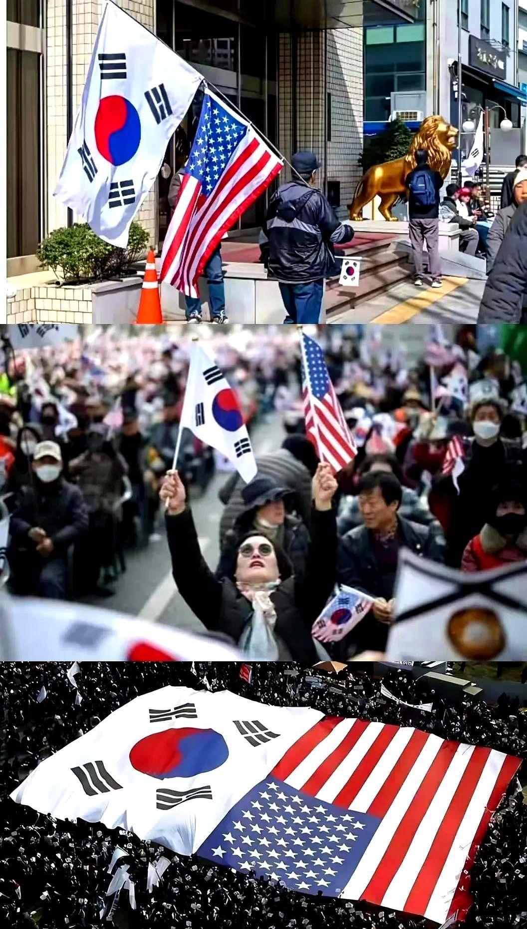 韩国街头几万人摇旗呐喊，以为能把中国人吓住，结果中国手机屏幕上连热搜都没挤进去。