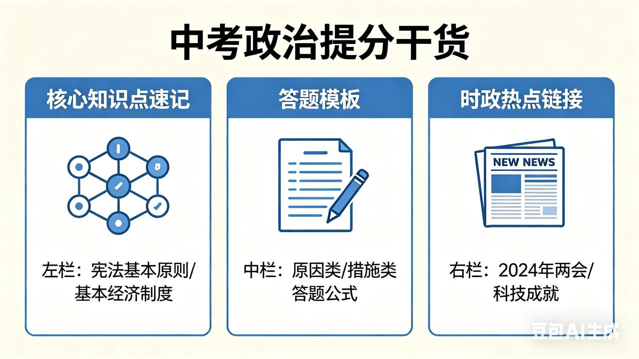 🔥中考道法提分太快了！掌握这“3个万能模板”，选择题及简答题大题不丢分！
 