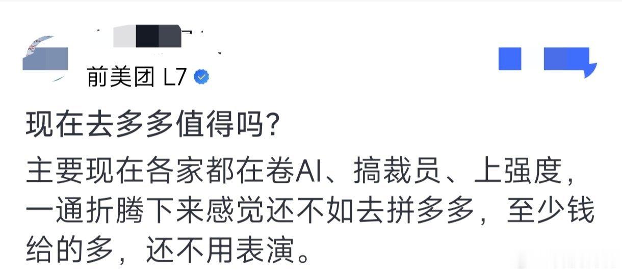 当下互联网全都在猛攻AI，裁员、加码强度轮番上演。一番对比下来，有人觉得拼多多反