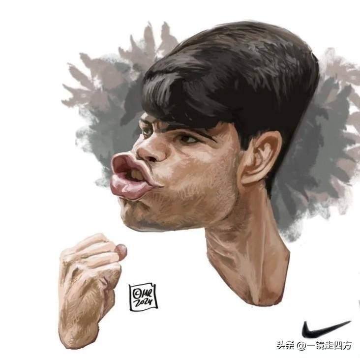 耐克画的阿尔卡拉斯卡通宣传画，太传神了[灵光一闪]