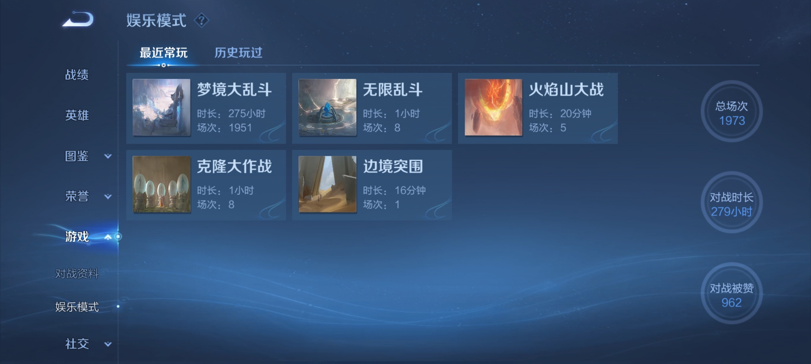 我王者荣耀唯一能战胜吴金翔的就是我梦境大乱斗场次比他多→_→ 但我不知道为啥场次