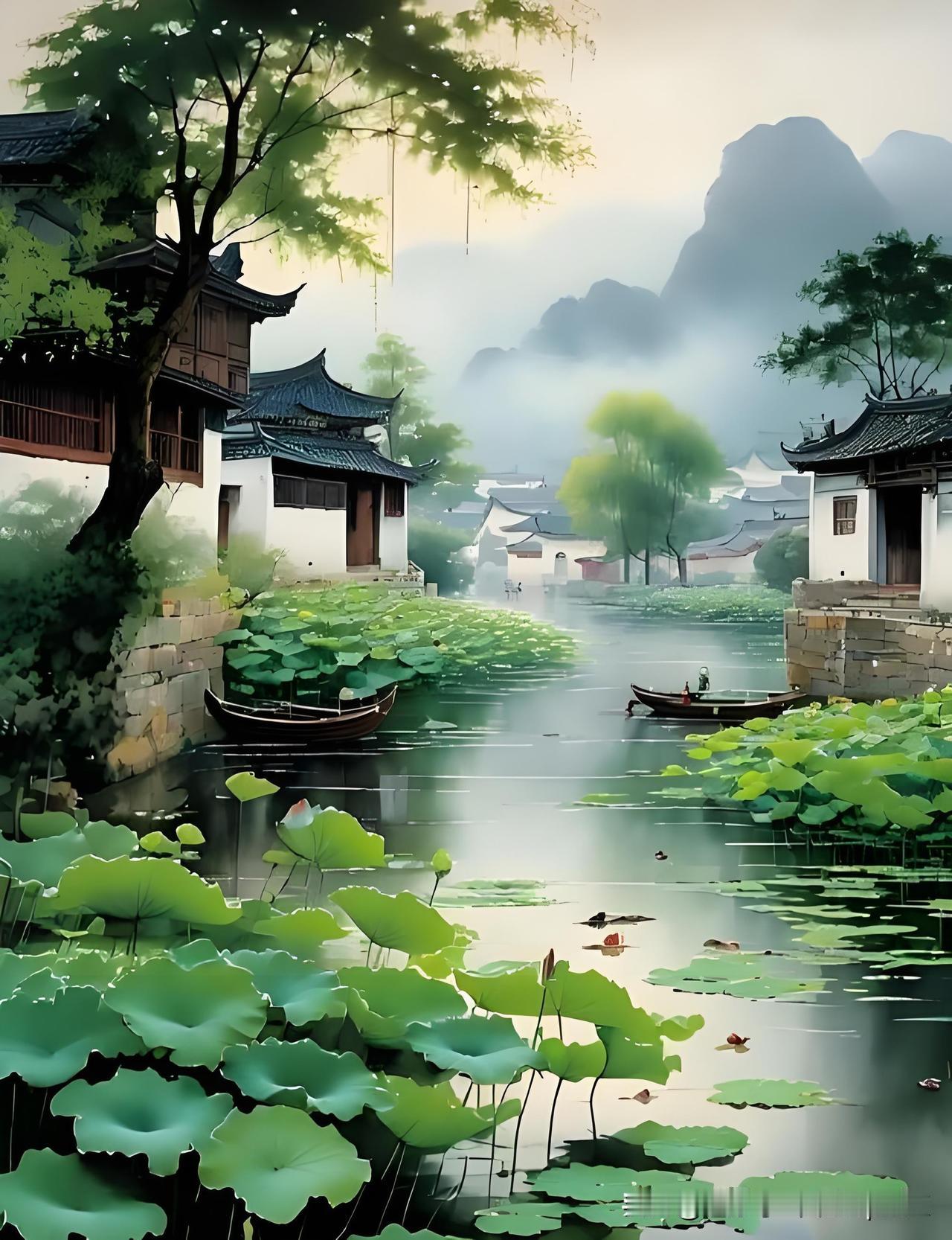 《初夏》
——宋·姜特立
催成新夏荷浮翠，
送尽余春柳褪绵。
正是清和好时节，