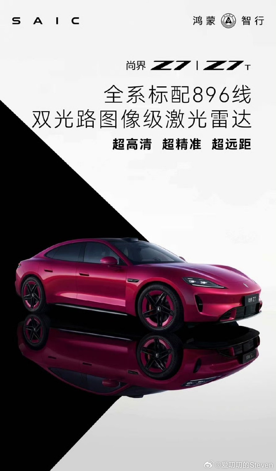 问界M6全系搭载896线激光雷达问界M6和尚界Z7/Z7T都会全系标配新一代89