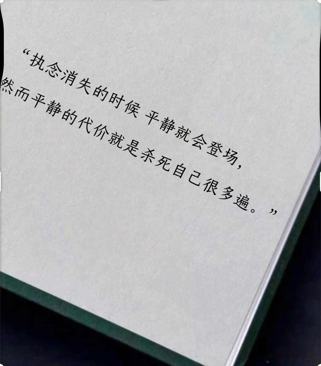 执念消失的时候 平静就会登场，然而平静的代价就是杀死自己很多遍。 