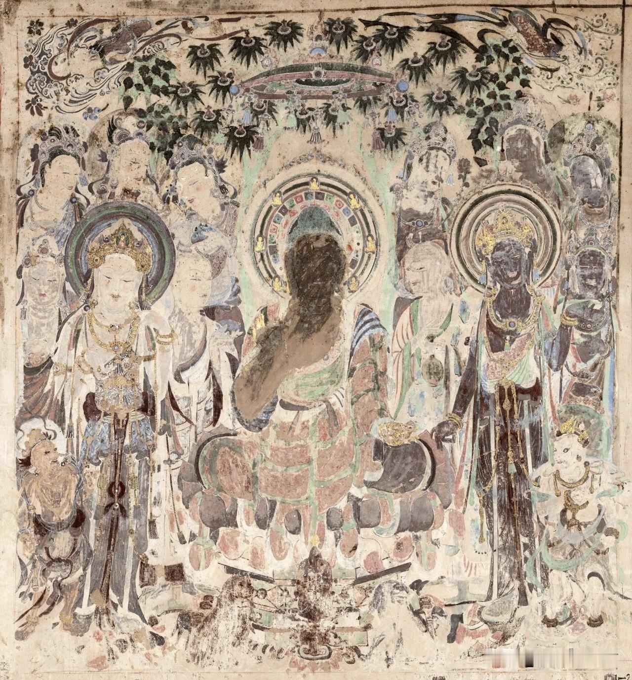 莫高窟57窟｜初唐美人菩萨，敦煌壁画的颜值巅峰
这铺壁画位于57窟南壁，是一幅阿