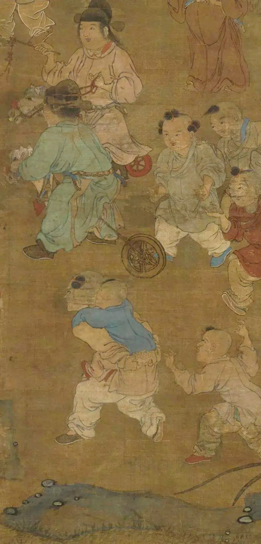 仇英《人物图》，绢本 立轴 设色 182x58.9 厘米，台北故宫博物院藏。绘庭