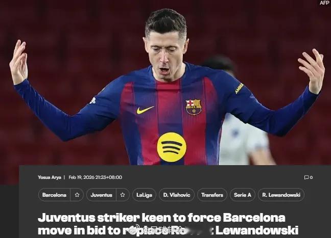 都灵体育报消息，弗拉霍维奇已经指示他的经纪人优先考虑运作加盟巴萨，这名前锋和尤文