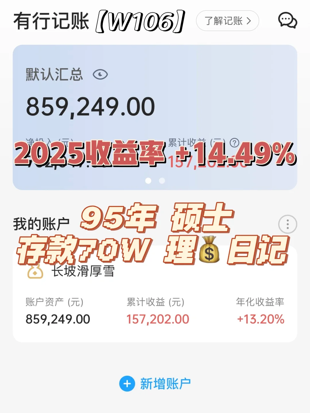 95年硕士| 存款70w | 理财日记 | W106