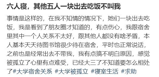 六人寝，其他五人一块出去吃饭不叫我[哆啦A梦害怕] ​​​