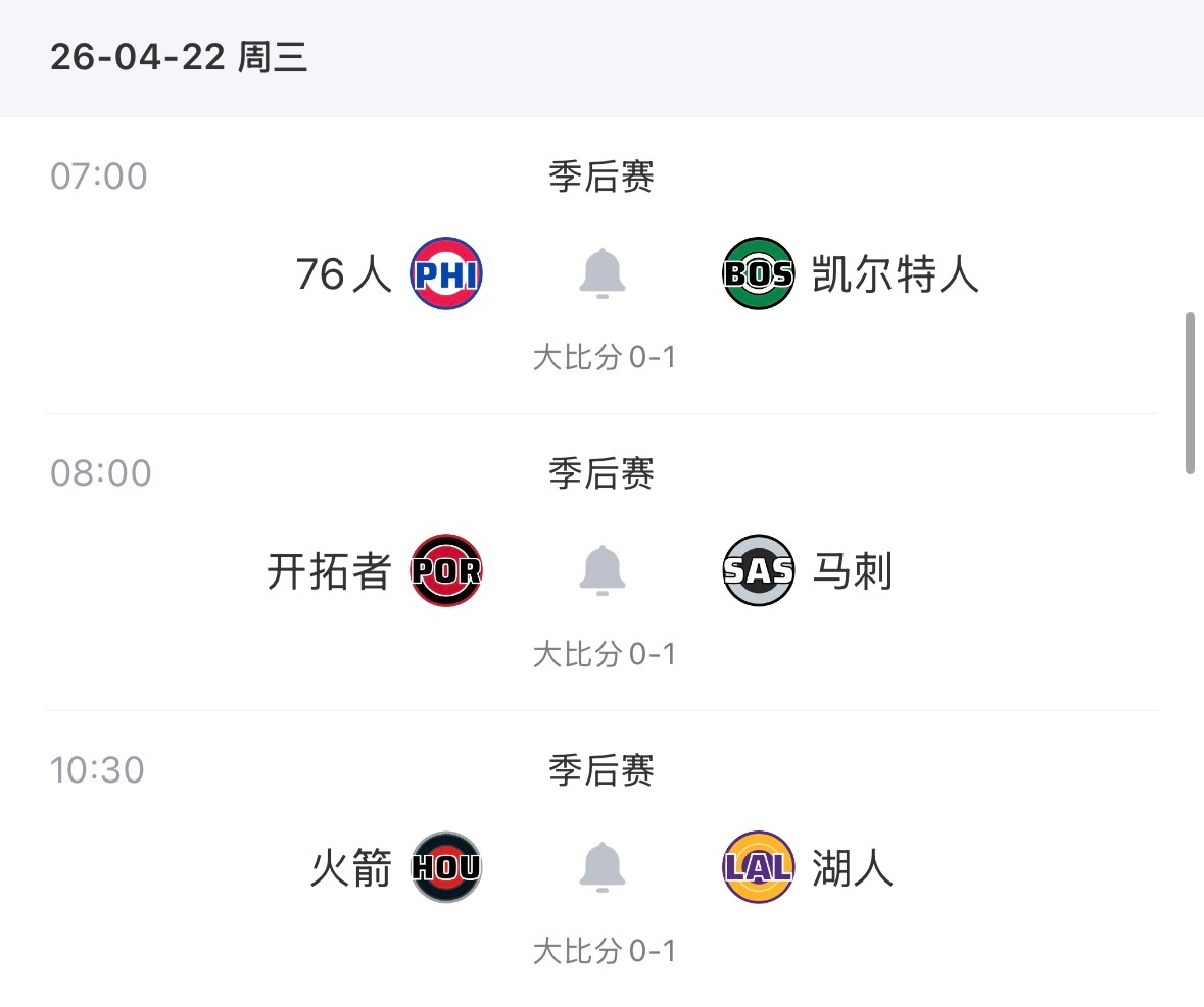 【4月21日｜NBA季后赛】———————————————🔥  7:00｜76