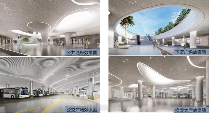秦望广场的地下是一个大型的交通综合体，集商业、停车、公共交通、地下环道、下穿道路
