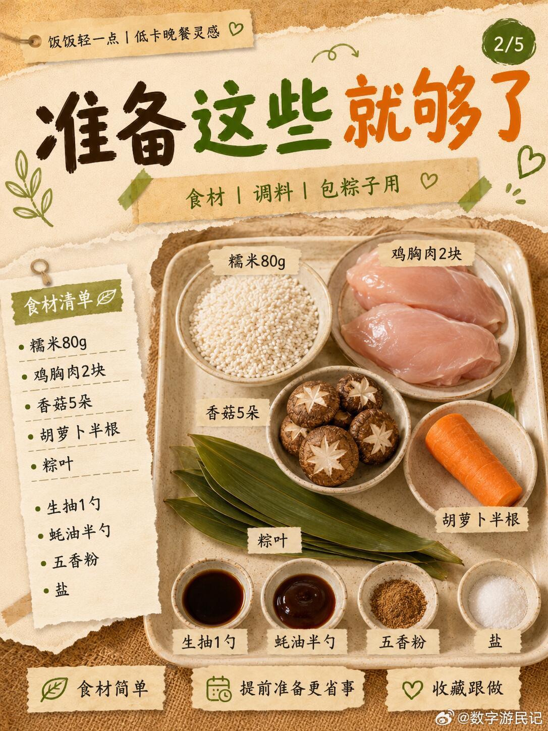 减脂期也能安心吃的粽子，肉感满满不腻人白低卡鸡肉粽端午还是会想吃一口粽子，但传统