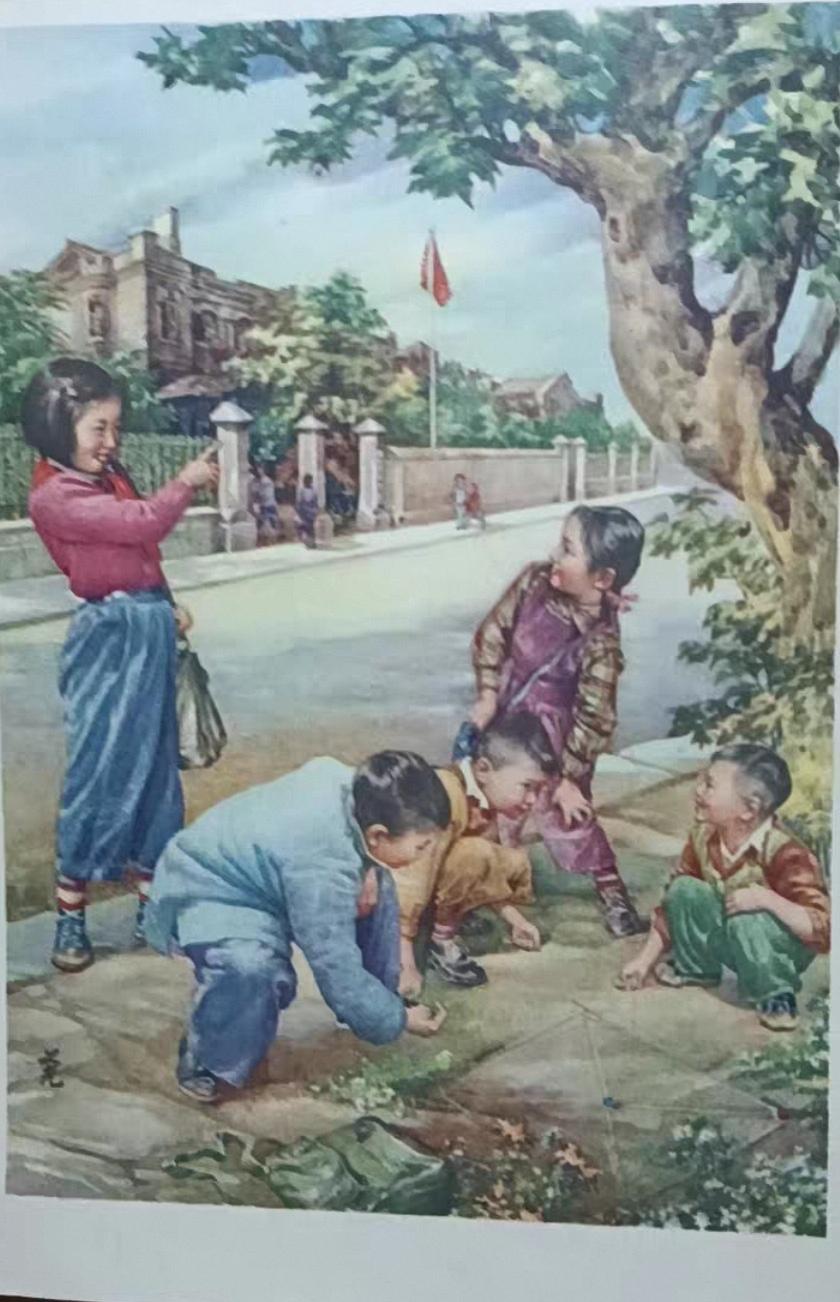 ＃红色文化＃
宣传画欣赏：
    《上课了，别迟到》