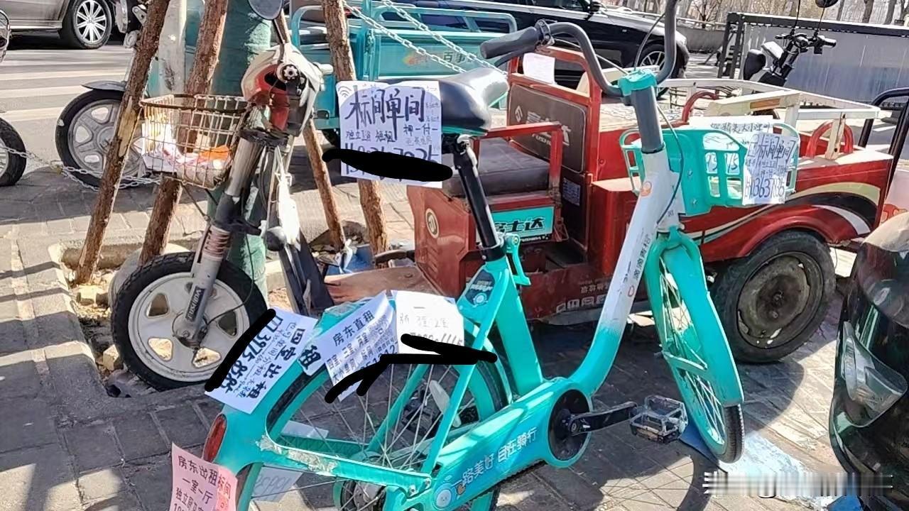 郑州街头随手拍:共享单车、共享电动车成了广告公布平台？今天上午在郑州街头看到路边