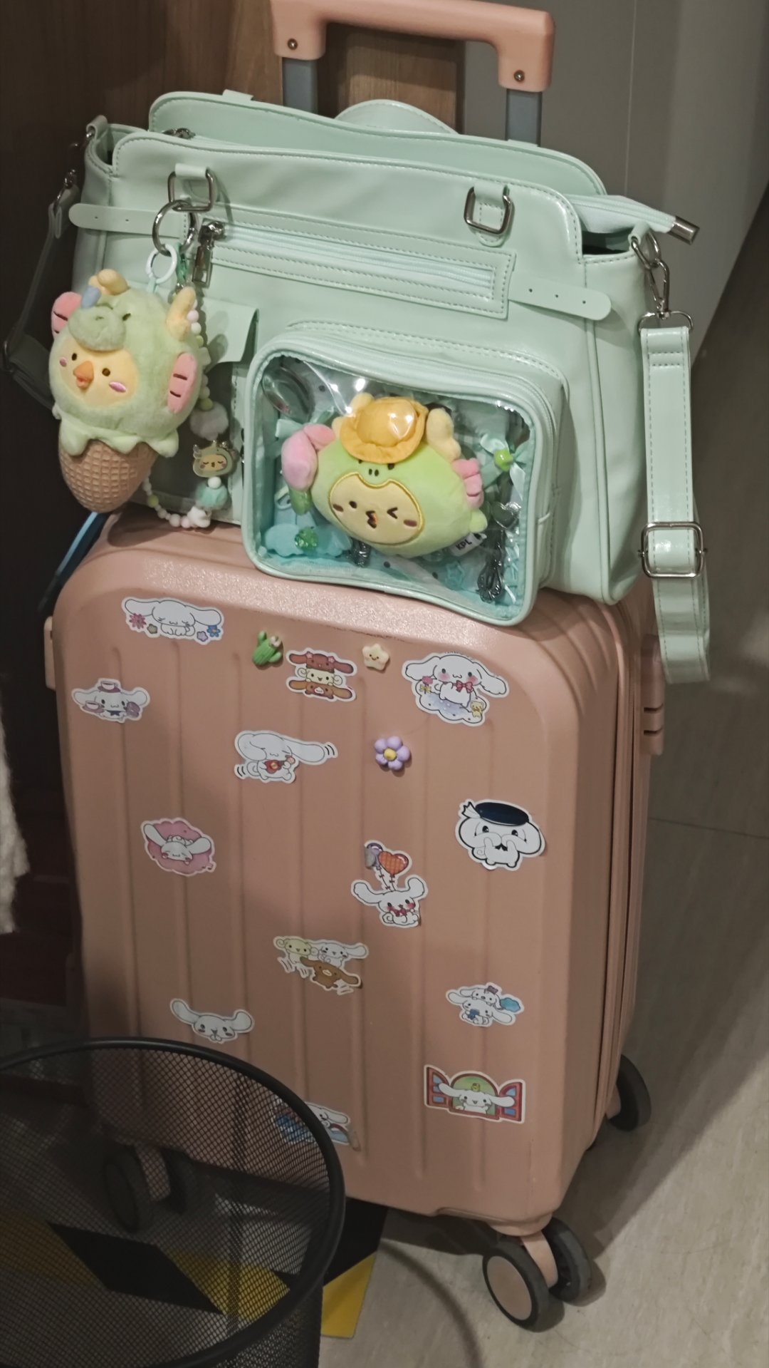 辛苦了一个小时的🐟师父终于把她的行李箱整理好了 