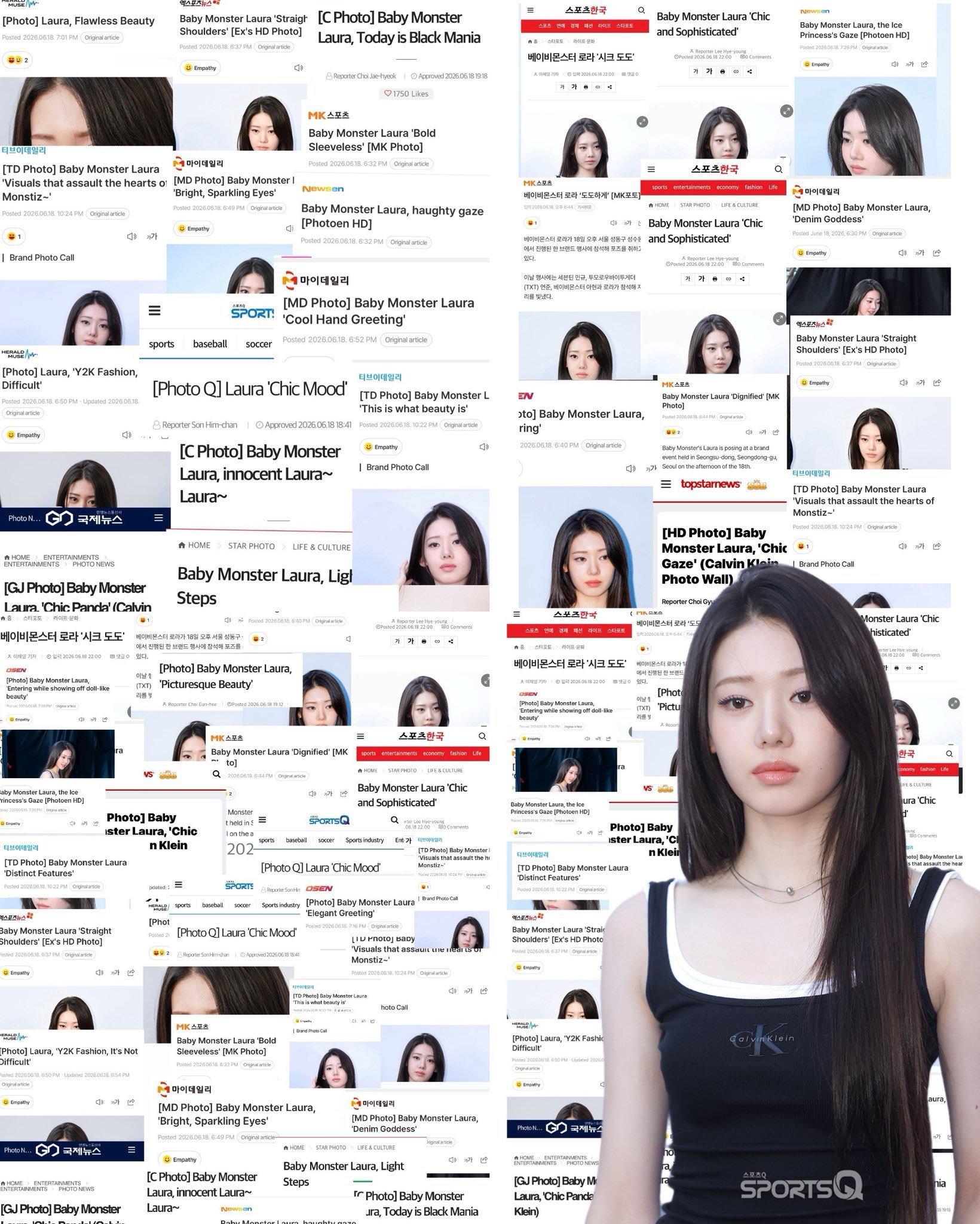 🚨韩国媒体对RORA参加 Calvin Klein 活动彻底疯狂了。他们称她为
