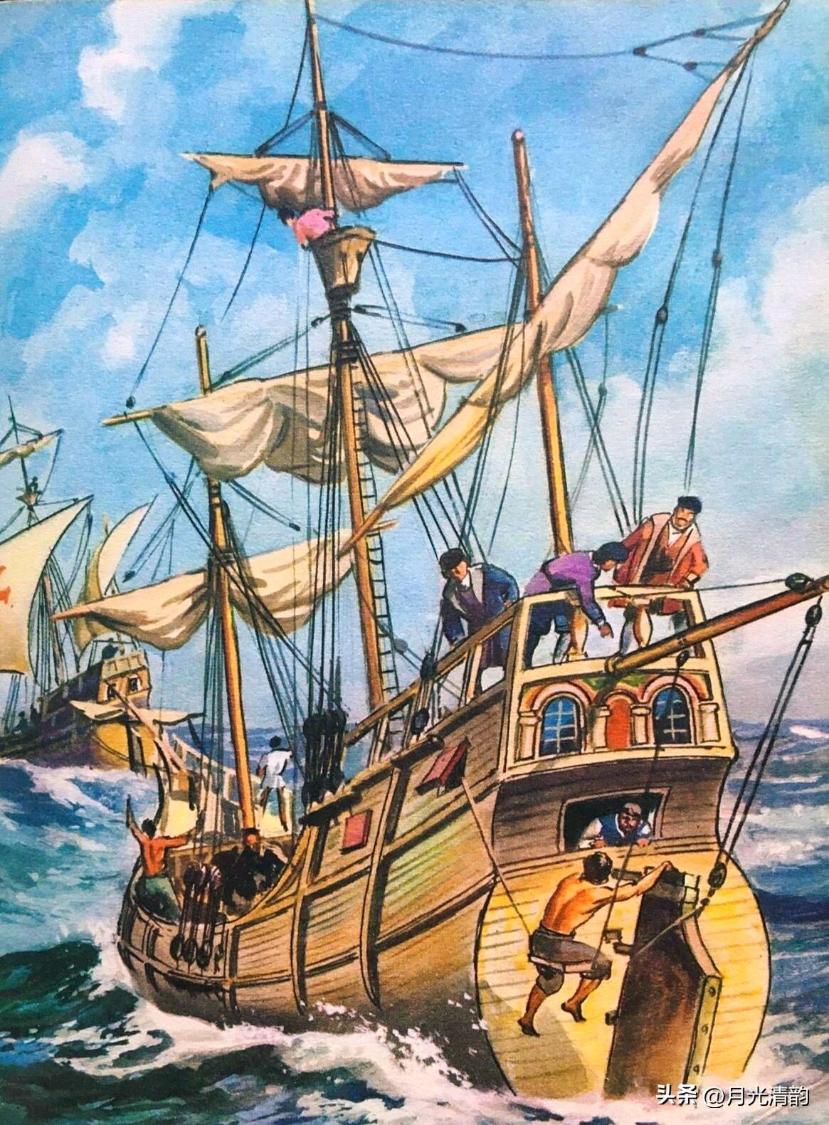 1492 年，西班牙王室资助哥伦布向西航行，想开辟一条通往亚洲的贸易新路线。当时