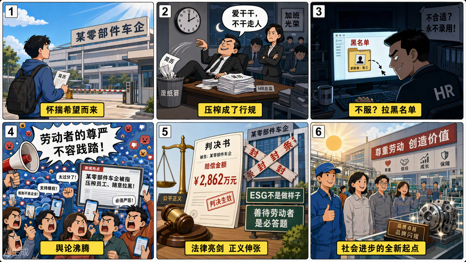 某零部件车企坑害劳动者事件，希望是一个社会进步的全新起点如果说中国社会的大问题，