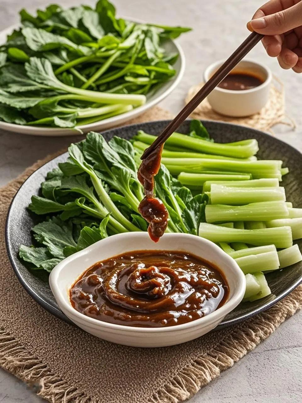东北的蘸酱菜，是满族人的一种时令菜品 由于东北天气寒冷苦长，满族人对青菜种植的比