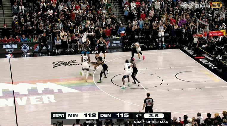 华子绝平三分，进入加时森林狼vs掘金